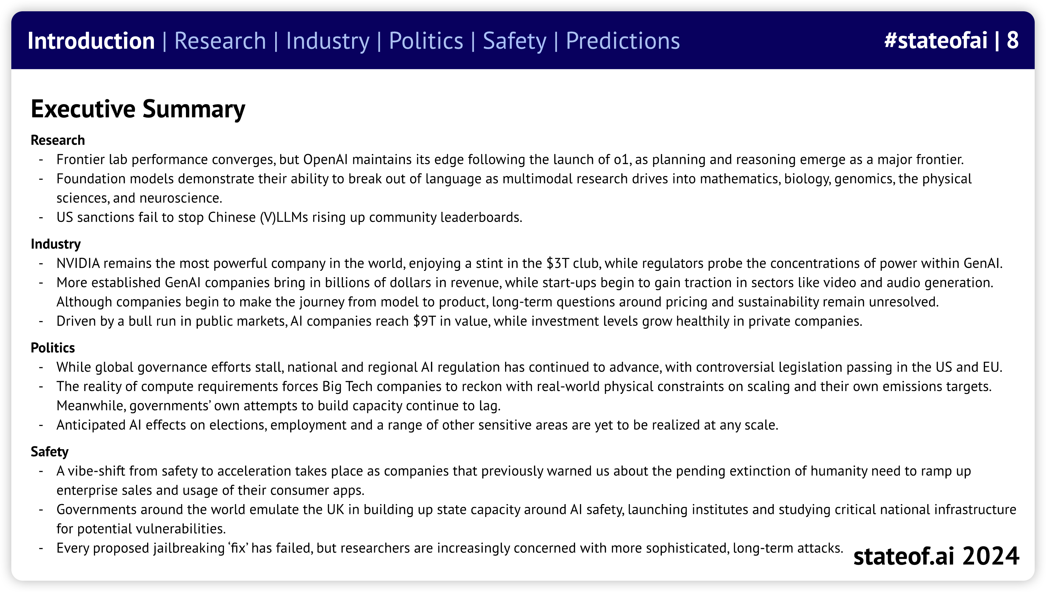 State of AI 2024: Summary